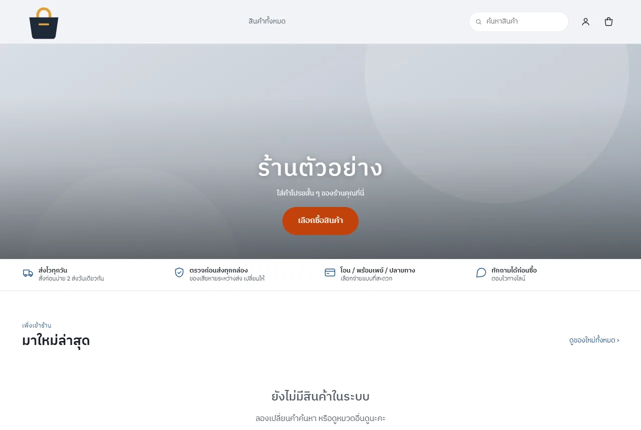 หน้าร้านที่เพิ่งติดตั้ง